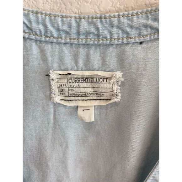 Current/Elliott Women's Blue Chambray Valley Dress Size 1 Short Sleeve - Picture 2 of 5